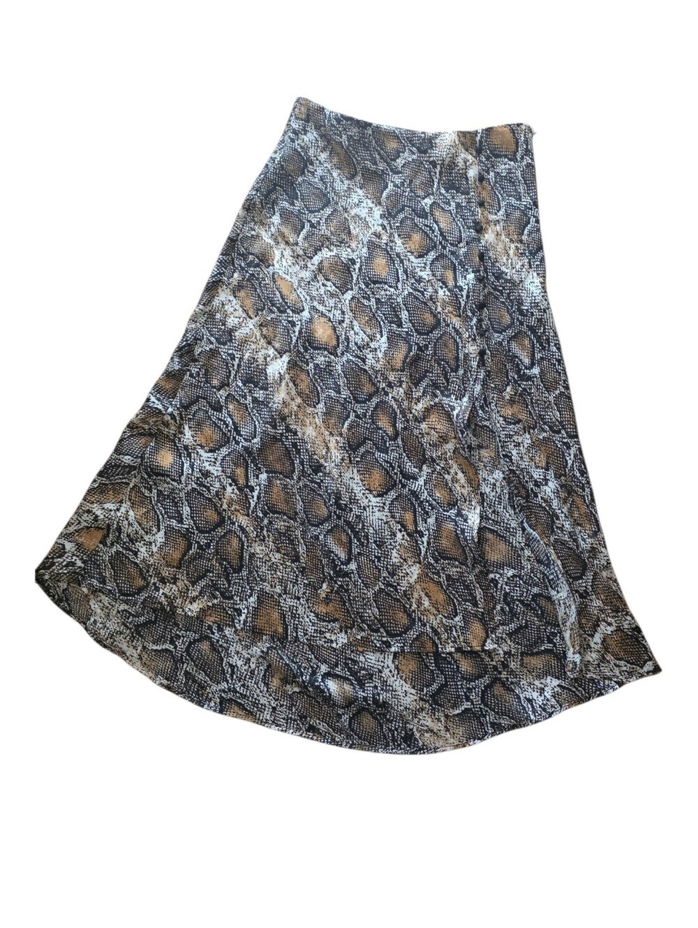 Zara medium Satin snake print thigh high slit Skirt